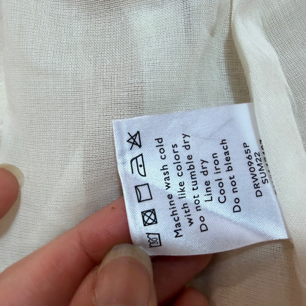 Draper James Maddie Babydoll Dress Women 3X Camel Stripe Linen Blend Ruffle NEW‎ - Picture 4 of 8